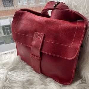 Handmade Red Genuine Leather Stachel Purse